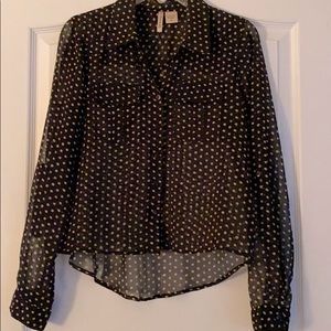 PASSPORT Sheer Blouse sz S NWOT